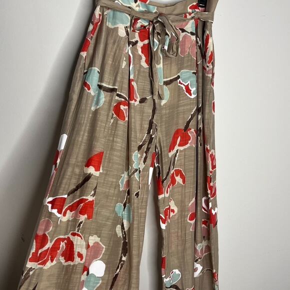 Erika Cavallini Semi Couture Wide-Leg Floral Pants Size 46 US Size 8 - Picture 2 of 6